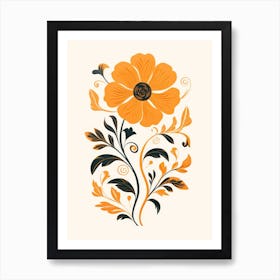 Orange Flower 1 Art Print