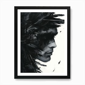 Whimsical Dark Feathers Man 12 Art Print