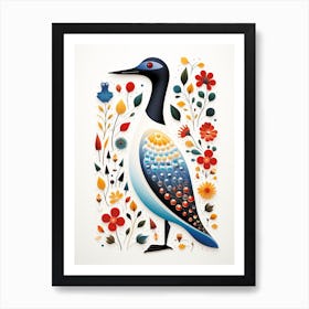 Scandinavian Bird Illustration Common Loon 1 Art Print