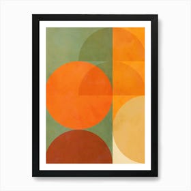 Mid Mod Retro Geo Fall colours 1/2 Art Print