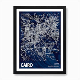 Cairo Crocus Marble Map Art Print