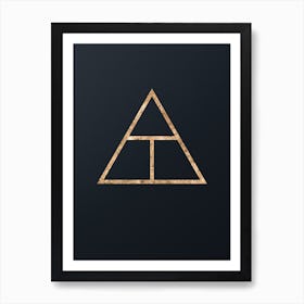 Abstract Geometric Gold Glyph on Dark Teal n.0311 Art Print