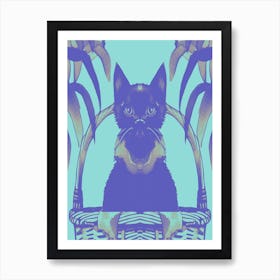 Cats Meow Pastel Blue 2 Art Print