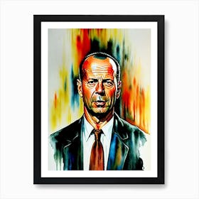 Bruce Willis In Die Hard Watercolor 4 Art Print