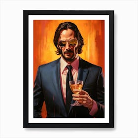 John Wick with a Drink Art Art Print