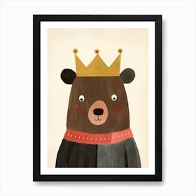 Little Brown Bear 4 Wearing A Crown Art Print