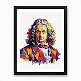 Johann Sebastian Bach 03 Portrait WPAP Pop Art Art Print