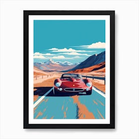 A Ferrari 250 Gto In The Andean Crossing Patagonia Illustration 4 Art Print