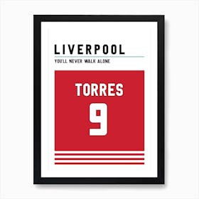 Fernando Torres  Liverpool Jersey Art Print