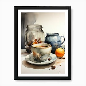 Tea And Oranges Art Print