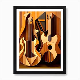 Guitarswoodgrain Art Print