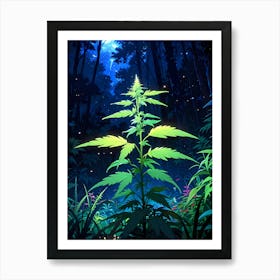 Marijuana Plant In The Forest Affiche