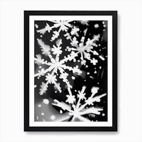 Fragile, Snowflakes, Black & White 3 Art Print