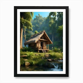 Hut In The Forest Art Print