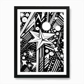 Patterns Abstract Black And White 3 Art Print