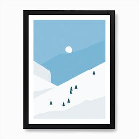 Sun Peaks, Canada Minimal Skiing Poster Art Print