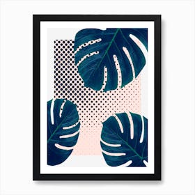 Silk Palm Dots Art Print