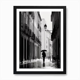 Lisbon, Portugal, Mediterranean Black And White Photography Analogue 1 Art Print