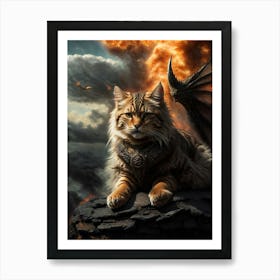 Cat With Wings Art Print