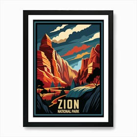 Zion National Park Vintage Art Print