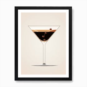 Mid Century Modern Espresso Martini Floral Infusion Cocktail 4 Art Print