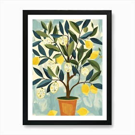 Lemon Tree Flat Illustration 2 Art Print