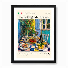 La Bottega Del Forno Trattoria Italian Poster Food Kitchen Art Print