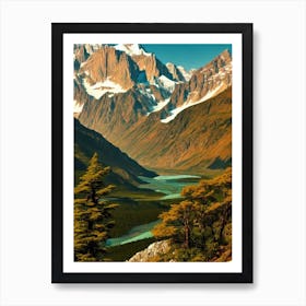 Los Glaciares National Park 2 Argentina Vintage Poster Art Print