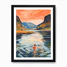 Wild Swimming At Ullswater Cumbria 2 Art Print