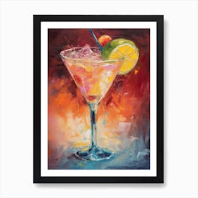 Frozen Margarita Cocktail Oil Painting 2 Art Print