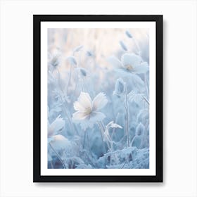 Frosty Botanical Moonflower 2 Art Print