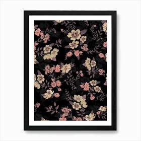 Retro Floral Print Art Print