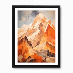 Annapurna Nepal Mountain Painting Art Print