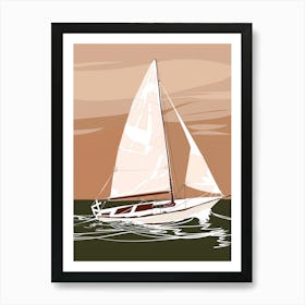 Sailboat — Stock Vector Art Print