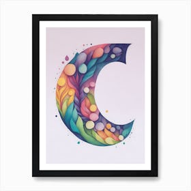 Colorful Letter C Illustration 24 Póster