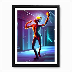 Robotic Cyborg Dancing 03 Art Print