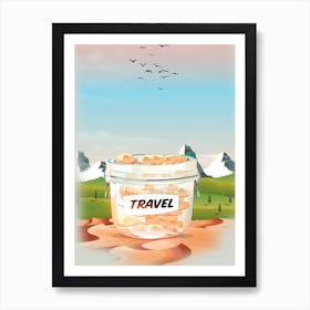 Travel Money Jar Art Print