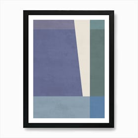 Abstract Shapes - blue 02 Art Print