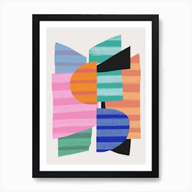 Abstract Stripe Minimal Collage 19 Art Print