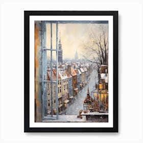 Winter Cityscape Bruges Belgium 4 Art Print