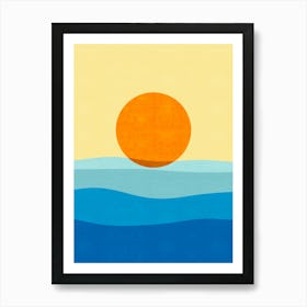 Watercolor sunset 3 Art Print