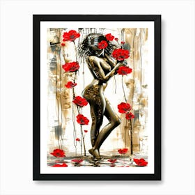 Posing With Flowers - Posing Style Art Print