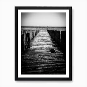 Pile Heads At Beach of The North Sea // The Netherlands // Travel photography Art Print