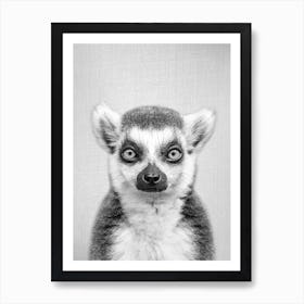 Lemur - Black & White Art Print