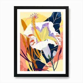 Colourful Flower Illustration Morning Glory 6 Art Print