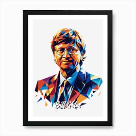 Bill Gates Portrait WPAP Pop Art Art Print