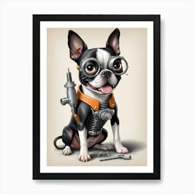 Boston Terrier-Reimagined 148 Art Print