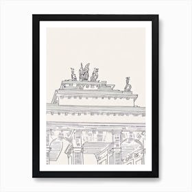 Brandenburg Gate Berlin Boho Landmark Illustration Art Print