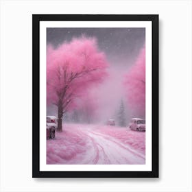Pink Snowstorm 1 Art Print