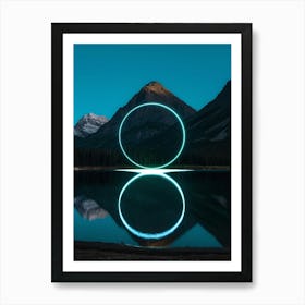 Lake Reflection Circles 1 Art Print